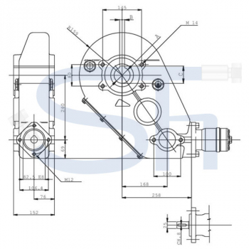 Kratzbodengetriebe RT500-50 - Übersetzung 43,6:1 - 25mm Welle