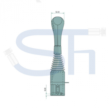 Kreuzschalthebel mit Kugel und Zubehör - mit 3 Schalter - für Frontladersteuerventile 50 l/min & 80 l/min