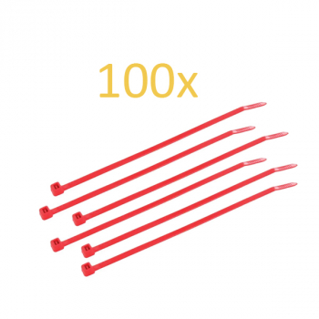 Kabelbinder 2,5x100mm - Rot - 100 Stück