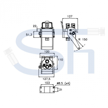 Multikupplung FASTER BG2 2-fach R 1/2" - quadratisch - Kupplungsseite (Festhälfte) - 2P206