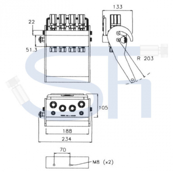 Multikupplung FASTER BG2 4-fach R 1/2" - rechteckig - Kupplungsseite (Festhälfte) - 2PS06