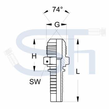 Pressarmatur DN06 - 9/16" - AG - JIC