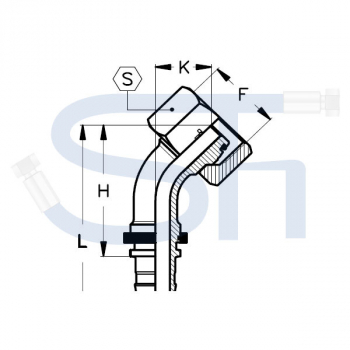 Pressarmatur DN19 - 20S - IG 45° - DKOS-S - 4SH