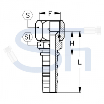 Pressarmatur DN31 - 1 5/16" - IG - JIC - 4SH