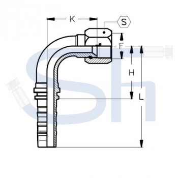 Pressarmatur DN25 - 1 5/8" - IG 90° - JIC - 4SH