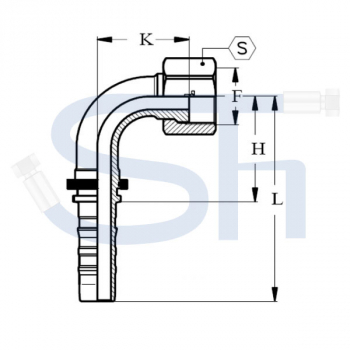 Pressarmatur DN25 - 1 11/16" - IG 90° - ORFS - 4SH