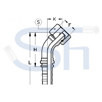 Pressarmatur DN25 - R 1" - IG 45° - DKOR-S - 4SH