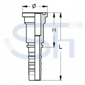 Pressarmatur DN38 - 1 1/4" - SAE 6000 PSI - 4SH