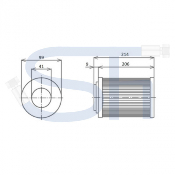 Ersatzfilterelement für Rücklauffilter - 250 Liter/min - 10µm - Tankeinbau