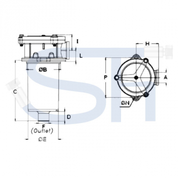 Rücklauffilter Tankeinbau R 1" - 250 Liter/min - 25µm