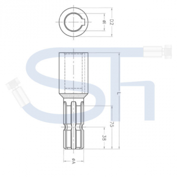 Reduzierstück mit Nut - R 1 3/8" 6 Zähne - Ø 25mm - Zapfwellenadapter