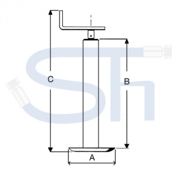 Stützfuß - mechanisch für Kipper - 1000kg Stützlast
