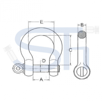 Hochfeste Schäkel 1 3/8" - 13,50t - Gerade Form mit Augbolzen