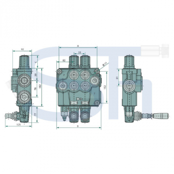 Steuerventil 120 l/min - 1 Sektion - Doppeltwirkend