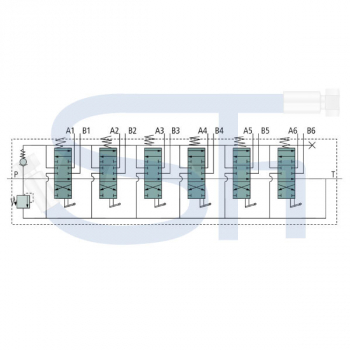 Steuerventil 50 l/min - 6 Sektionen - Doppeltwirkend