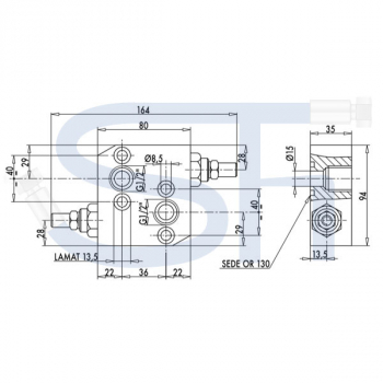 Schockventil R 1/2" 80 - 300 BAR - doppeltwirkend - zum direkten Aufflanschen auf BMP / BMR Motoren