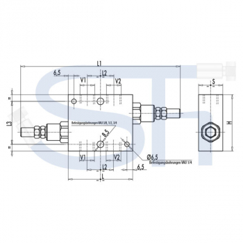 Schockventil R 1/4" 80 - 300 BAR - doppeltwirkend