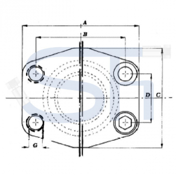 Verschlussgegenflansch SAE 6000 PSI - R 1/2"