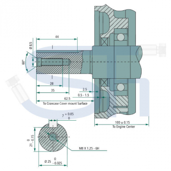 LONCIN OHV - 1-Zylinder 4-Takt Motor - 11,2 PS - 8,2 kW - G390FD - 62,50mm Kurbelwellenlänge