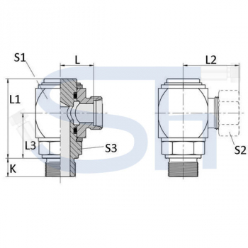 Winkeleinschraubdrehverschraubung 12S - M 18x1,5