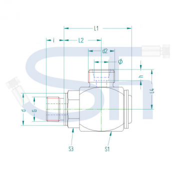 Winkeleinschraubdrehverschraubung 38S - R 1 1/2"