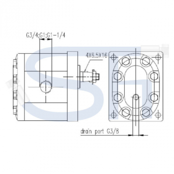 Zahnradmotor 36ccm - BG3 - 1:8