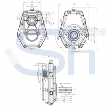 Zapfwellengetriebe BG3 - 1:3.8 - mit Stummel - 51ccm Pumpe BG3