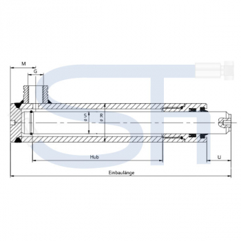 Hydraulikzylinder 25/250 Hub - einfachwirkend