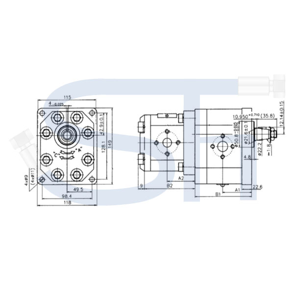 Schmid Hydraulik GmbH - Zapfwellengetriebe BG3 - 1:3,8 - mit
