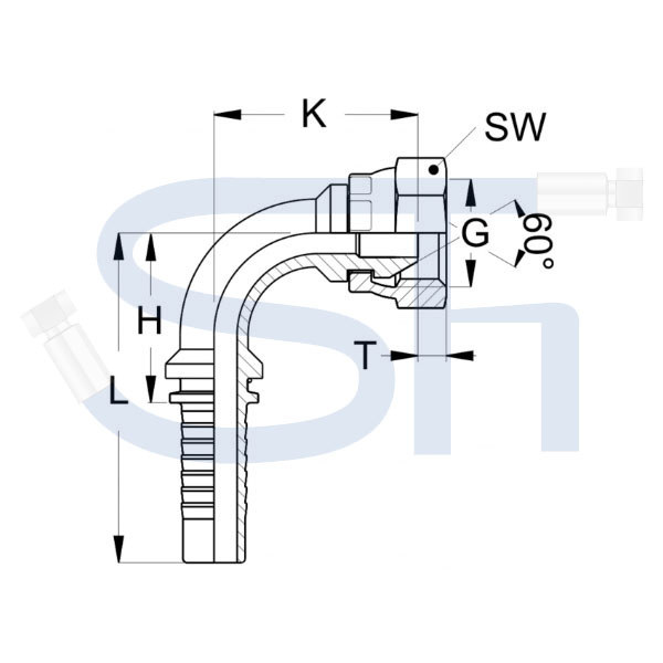 Tubo Idraulico 2SC, BSP, DN12 1/2", IG/IG, Adattato Alle Vostre Esigenze, Misura 200