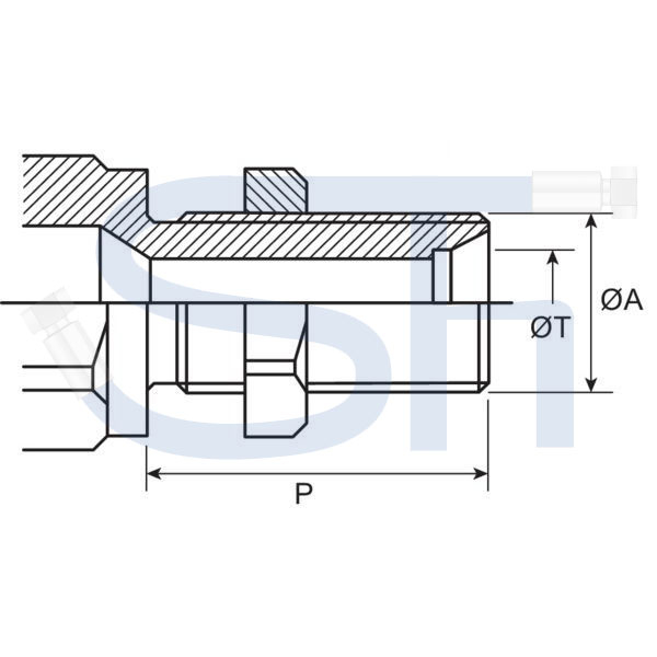 Steckkupplung BG3 Muffe Schott 12L - UDK - REMOTE