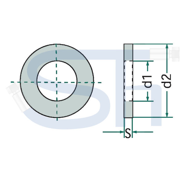 Ausgleichscheibe Innen-Ø 56mm - Stärke 5,0mm - Welle-Ø 55mm