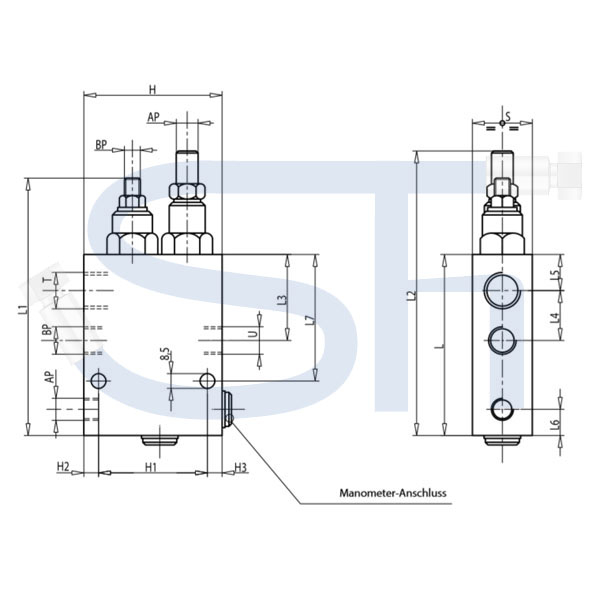 Abschaltventil R 3/8" für Pumpen - Nieder/Hochdruck