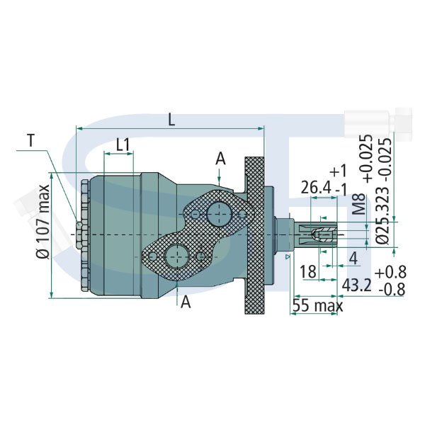 Ölmotor BMR 80ccm - 1" Zahnwelle (SAE-6B)