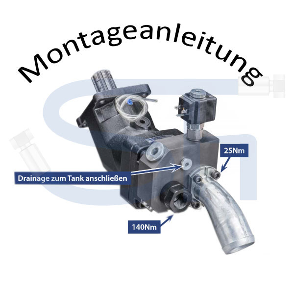 By-pass Ventil für Axialkolben Pumpe 80ccm bis 130ccm - 12 V DC