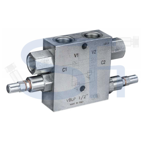 Schmid Hydraulik GmbH - Druckbegrenzungsventil R 1/2 10 - 180 BAR -  doppelt - mit entsperrbarem Rückschlagventil