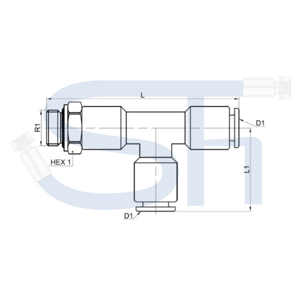 L-Steckverbinder 6mm - R 1/4" - Kunststoff