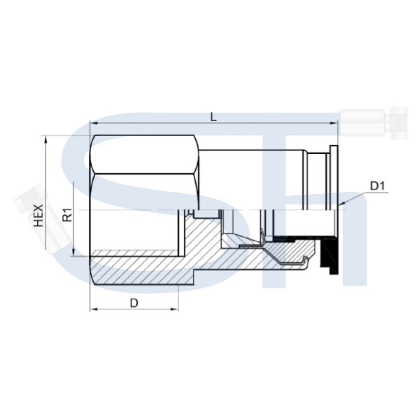 Steckverbinder IG 8mm - R 1/4" - Kunststoff