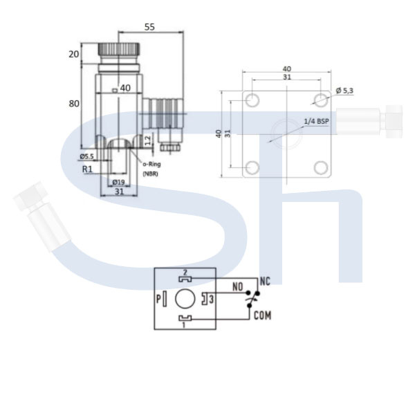 Druckschalter R 1/4" - 20-200 Bar einstellbar - Wechsler