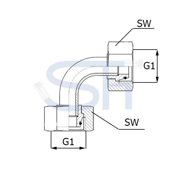 Doppelverbinder GVO 90° 38S