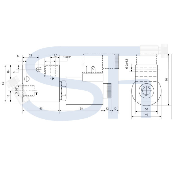 2/2-Wege Elektromagnetventil 25L R 3/8" - 24 V DC - stromlos geschlossen