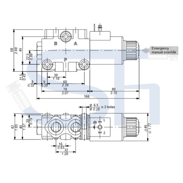 3/2-Wege Elektromagnetventil 60L R 3/8" - 24 V DC - ohne Lecköl