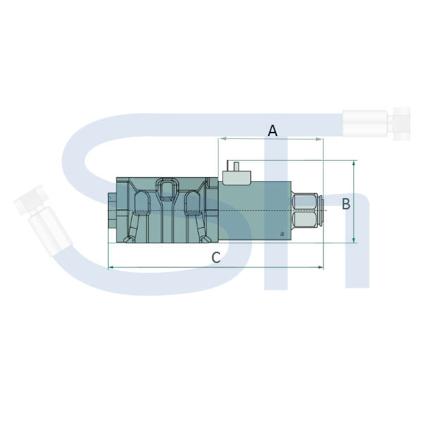 4/2-Wegeventil CETOP 05 - 120 l/min - NG10 - 24 V DC - Schaltstellung HB