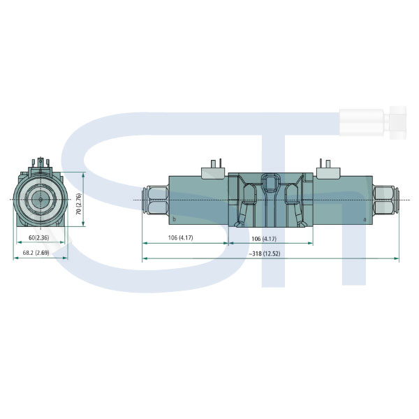 4/3-Wegeventil CETOP 05 - 120 l/min - NG10 - 230 V DC - Schaltstellung E