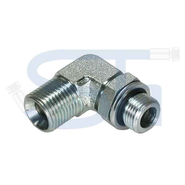 Einstellbare Winkel-Einschraubverschraubung 90° R 3/8" - M 18x1,5 mit Gegenmutter