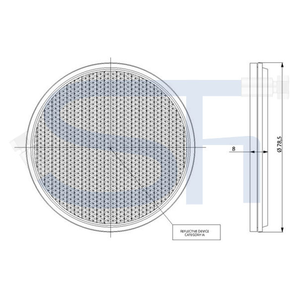 Reflektor Rot - Rund - Ø 75mm - mit Klebeband