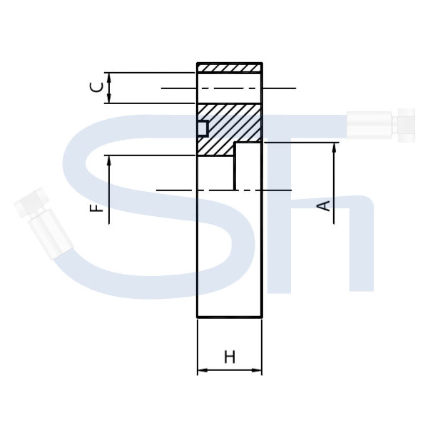 Verschlussflansch - M 10x30 - 62mm