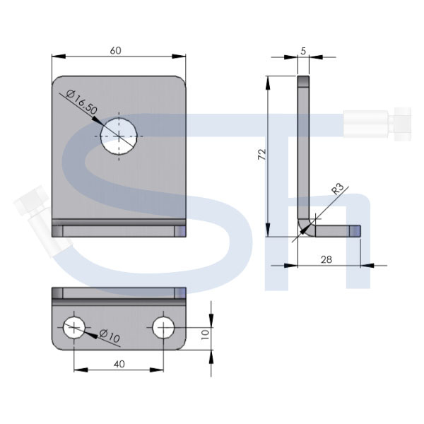 Abreißhalter / Halter 1-fach für Steckkupplung BG3 Muffe Schott 10L / Halter für Muffe