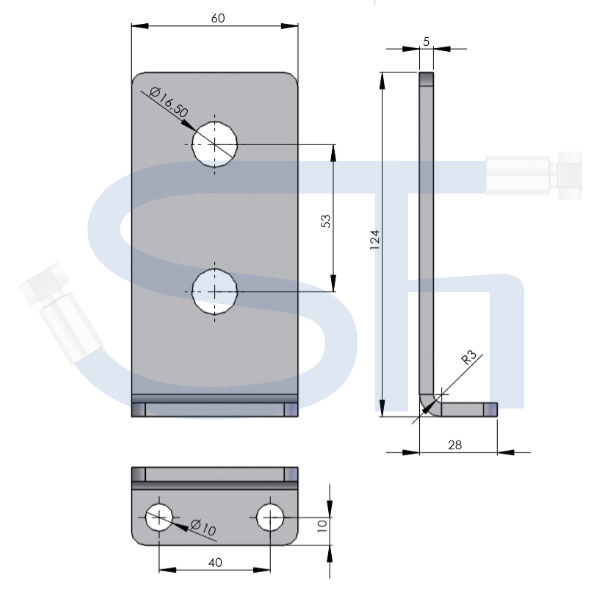 Abreißhalter / Halter 2-fach - Senkrecht für Steckkupplung BG3 Muffe Schott 10L / Halter für Muffe