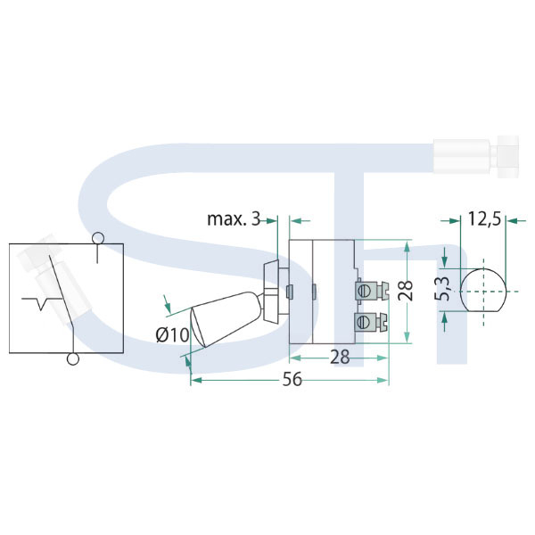 HELLA Kippschalter - Ein/Aus-Schalter - 6 A bis 12 V DC - 2 Schraubanschlüsse - Schalthebel schwarz - 2 Schaltstellungen - Kippbetätigung rastend